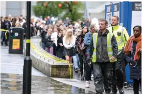  ??  ?? Shoppers are evacuated from the Arndale Centre after the incident