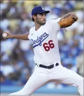  ?? KEITH BIRMINGHAM — STAFF PHOTOGRAPH­ER ?? Dodgers starter Mitch White held the Padres to one run and six hits in 4 2/3 innings Thursday night.