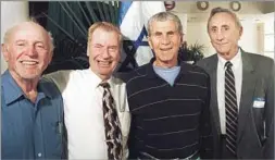  ?? Los Angeles Times ?? PIONEERS OF ISRAELI AIR FORCE A 2000 photo shows members of the 1st Israel Air Force squadron: Aaron
Finkel, Mitchell Flint, Lenart and Rudy Augarten.