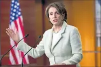  ?? By J. Scott Applewhite, AP ?? In House since 1987: Minority Leader Nancy Pelosi, D-calif., has tried to encourage more women to run for congressio­nal office.