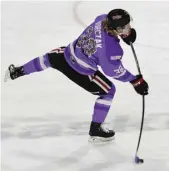  ?? ?? Warriors forward Ryder Korczak was back with the Warriors for the Hockey Fights Cancer game on Friday night.