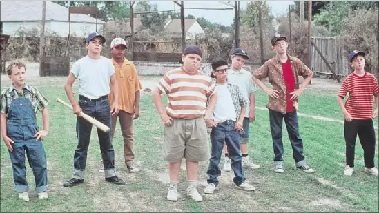  ?? John Bramley 20th Century Fox ?? “THE SANDLOT” starred Shane Obedzinski, left, Mike Vitar, Brandon Adams, Patrick Renna, Chauncey Leopardi, Victor DiMattia, Grant Gelt and Tom Guiry.