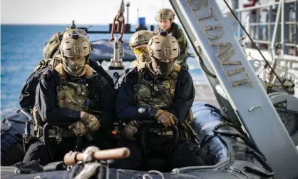  ??  ?? Royal Marines taking part in training exercises with HMS Tamar earlier this month. The navy is a biggest winner under the future defence spending plans. Photograph: LPhot Phil Bloor/MOD/Crown Copyright/PA