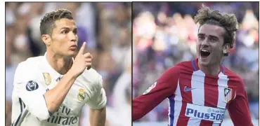  ?? (Photos AFP) ?? Ronaldo face à Griezmann : une affiche déjà très connue en Ligue des Champions .