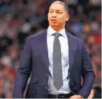  ?? DAVID ZALUBOWSKI/ASSOCIATED PRESS ?? Cleveland Cavaliers head coach Tyronn Lue, who is taking a leave of absence from the team, in a photo from March 7.