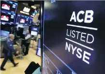  ?? RICHARD DREW/THE ASSOCIATED PRESS ?? Edmonton-based Aurora could capitalize from the pent-up appetite of American investors. It made its debut on the New York Stock Exchange on Tuesday.