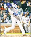  ?? (AP) ?? Chicago Cubs’ Kris Bryant hits a three run home run against the New York Mets during the fourth inning of a baseball game in
Chicago on Sept 12.