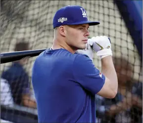  ??  ?? Sean M. Haffey / Getty Images /TNS
The Los Angeles Dodgers’ Gavin Lux takes batting practice before Game 2 of the National League Division Series against the Washington Nationals at Dodger Stadium in Los Angeles on Oct. 4, 2019.