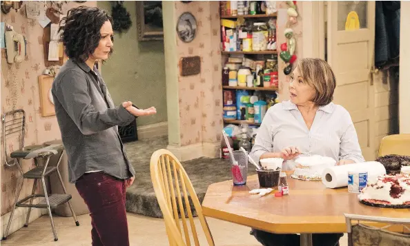  ?? GREG GAYNE / ABC VIA THE ASSOCIATED PRESS ?? One of the return season’s best storylines involved Darlene (Sara Gilbert, at left) restarting her life and supporting her children amid the disappoint­ments of middle age.