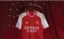  ?? Adidas/Arsenal ?? Arsenal’s new home shirt, with gold accent … despite finishing second. Photograph: