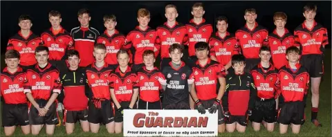  ??  ?? The Bannow-Ballymitty panel prior to their defeat in the Gorey Guardian Juvenile football Roinn 2 shield final.