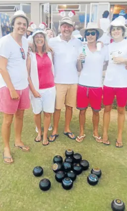  ??  ?? GREAT FUN: The winners of the Periwinkle Bowls Day at the Kenton Bowling Club were the Alcock family, from left, Kevin, Sarah, a mystery member, Matt and James