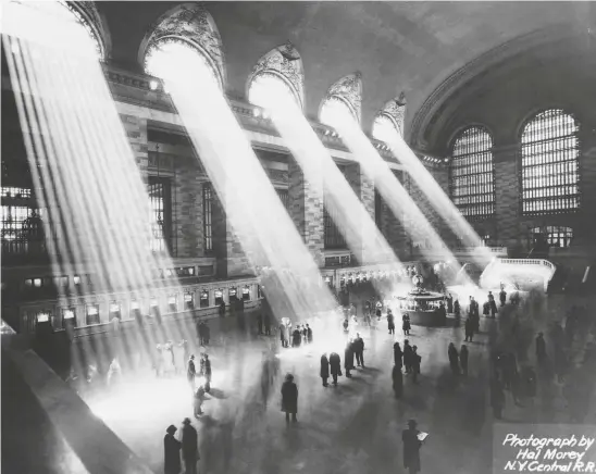  ??  ?? Sun Beams Into Grand Central Station (Hal Morey, New York 1930)