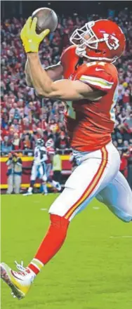  ?? Associated Press file ?? Chiefs tight end Travis Kelce punished Denver on Oct. 30, recording 133 yards and a touchdown in the Chiefs’ 29-19 victory.