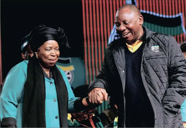  ?? PICTURE: SIPHIWE SIBEKO / REUTERS ?? IN THE RUNNING: Former AU Commission chairperso­n Nkosazana Dlamini Zuma and Deputy President Cyril Ramaphosa are vying for the presidency of the ANC.