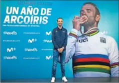  ??  ?? CAMPEÓN DEL MUNDO. Alejandro Valverde, en la presentaci­ón.