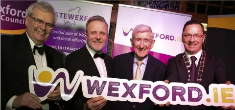  ??  ?? Tony Larkin, director of Services, Wexford County Council, Michael Londra, Liam Griffin and Cathaoirle­ach Michael Sheehan.