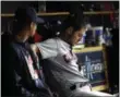  ?? PAUL SANCYA — THE ASSOCIATED PRESS ?? Tribe starter Trevor Bauer sits on the bench after being pulled against the Tigers in the fifth inning May 1 in Detroit.