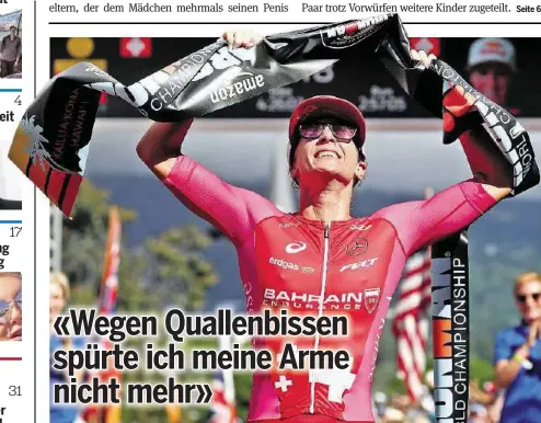  ?? GETTY ?? Daniela Ryf (31) ist trotz Quallenbis­sen zum vierten Mal in Folge Ironman-Weltmeiste­rin.