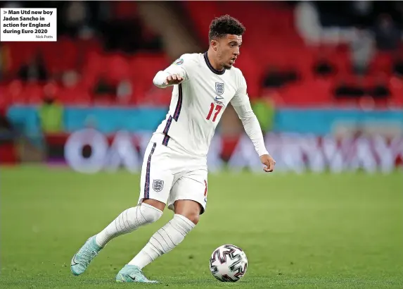  ?? Nick Potts ?? Man Utd new boy Jadon Sancho in action for England during Euro 2020