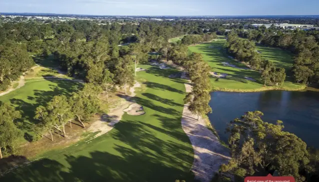  ??  ?? Aerial view of the renovated 10th hole at Metropolit­an and the hole masterplan (below).