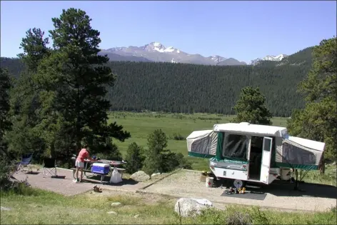  ?? PROVIDED BY NPS.ORG ?? If design work can be completed in time, the Moraine Park campground in Rocky Mountain National Park will be closed next summer for a major “rehabilita­tion” project that will include relocating camp sites away from wetland areas and