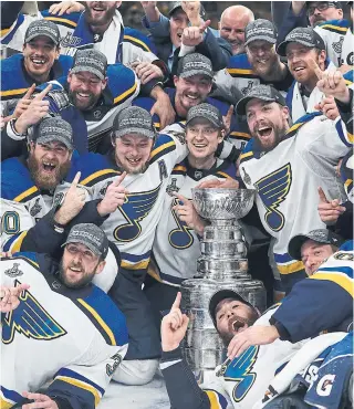  ?? PATRICK SMITH GETTY IMAGES FILE ?? The St. Louis Blues’ Stanley Cup-winning salary structure worked in part because stars Vladimir Tarasenko and Alex Pietrangel­o signed long-term deals in 2015 and 2013 that now seem modest.