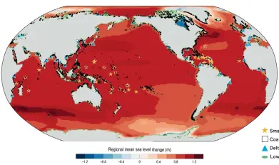  ??  ?? Small Island Developing States
Coastal megacities
Deltas Islands<10m above sea level Low Elevation Coastal Zone