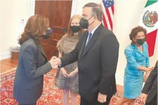  ?? CORTESÍA TW@SRE_MX ?? Kamala Harris y Marcelo Ebrard, durante el Diálogo Económico de Alto Nivel