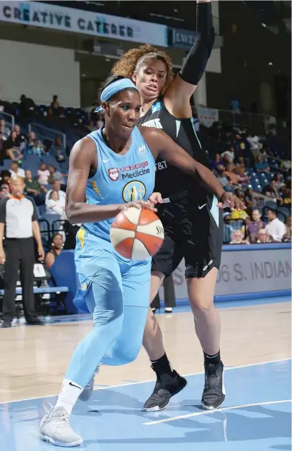  ?? GETTY IMAGES ?? Jantel Lavender recently joined the Big Ten Network as a women’s basketball analyst. She called the Sky’s last three home games.