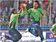  ??  ?? Spinner Rashid Khan (right) has been making waves.