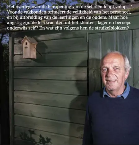  ??  ?? Walter Segers: ‘Klassen met 25 leerlingen zitten meteen overvol. Hoe we praktisch in kleine groepjes kunnen werken, is me niet duidelijk.’