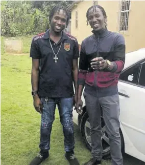  ??  ?? Cousins Damean Coleman (left) and Odane Satahoo, who were shot dead on Saturday, are captured in a light moment together.