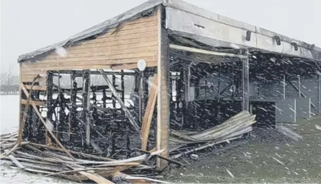  ??  ?? 0 Swanston Golf Academy in Edinburgh was ravaged by a fire, which police believe was started deliberate­ly, on 30 December