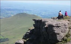  ??  ?? Relaxing and taking in the stunning scenery during last year’s Galtee Walk fundraiser for the Fermoy branch of Multiple Sclerosis Ireland.