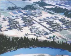  ?? COURTESY LNG CANADA ?? Rendering of the planned LNG Canada developmen­t.