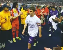  ??  ?? Skipper...bastia’s yannick Cahuzac after defeat in the 2015 French League Cup Final