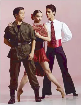  ??  ?? Ronalson Yadao, Denise Parungao and Victor Maguad in Carmen &amp; Other Dances.