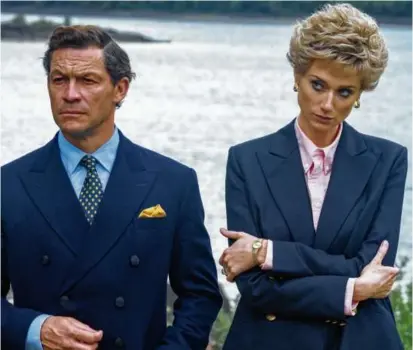  ?? KEITH BERNSTEIN ?? Dominic West and Elizabeth Debicki will return as Charles and Diana in “The Crown.”