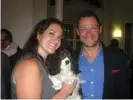  ?? ?? ‘This picture became my Christmas card’ … Jamie Klinger with her dog McNulty and Dominic West, AKA The Wire’s Jimmy McNulty. Photograph: Courtesy of Jamie Klingler