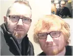  ??  ?? DRAWN TOGETHER Ed and tattooist Kevin