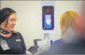  ?? NYT ?? Facial recognitio­n software in use at an airport in the US.