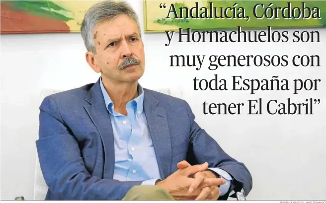  ?? REPORTAJE GRÁFICO: JORGE FERNÁNDEZ ?? El presidente de Enresa, José Luis Navarro, durante la entrevista concedida a este periódico en la sede central de la empresa.