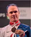  ?? AFP ?? 20/9: BRONZO IRIDATO Al Mondiale di Bergen, Froome arriva terzo nella crono dietro a Dumoulin e a Roglic