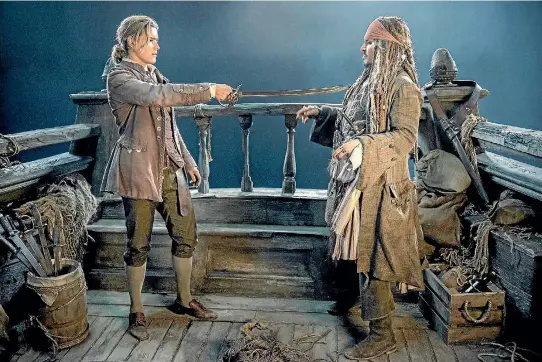  ??  ?? Johnny Depp’s Jack Sparrow returns for a fifth time in Pirates of the Caribbean: Dead Men Tell No Tales.