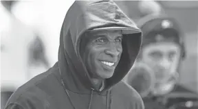  ?? ERIC SHELTON/CLARION LEDGER ?? Jackson State University head football coach Deion Sanders prepares for his team's game against Alabama A&M at Veterans Memorial Stadium in Jackson, Miss., Saturday, April 10, 2021.