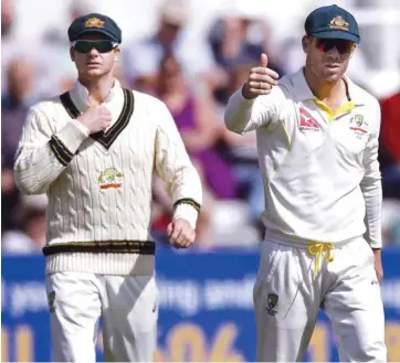  ??  ?? Steve Smith (left) and David Warner served 12-month bans for their parts in the tampering plot during the Cape Town Test.