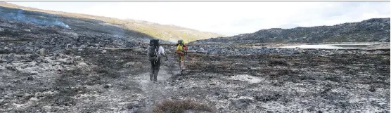  ?? PHOTOS: DINA MISHEV/FOR THE WASHINGTON POST ?? The aftermath of last summer’s wildfires along the Arctic Circle Trail looked like an epic battle had been waged on the country’s land.