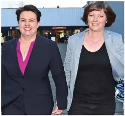  ??  ?? Victory: Scots Tory leader Ruth Davidson (left) and partner