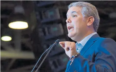  ?? ARCHIVO ?? Iván Duque Márquez, candidato presidenci­al por el Partido Centro Democrátic­o para el período 2018-2022